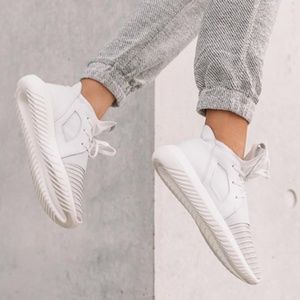 Adidas Tubular Defiant Sneakers w/Textured Leather